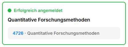 Erfolgreiche Anmeldung