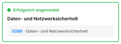 Erfolgreiche Anmeldung